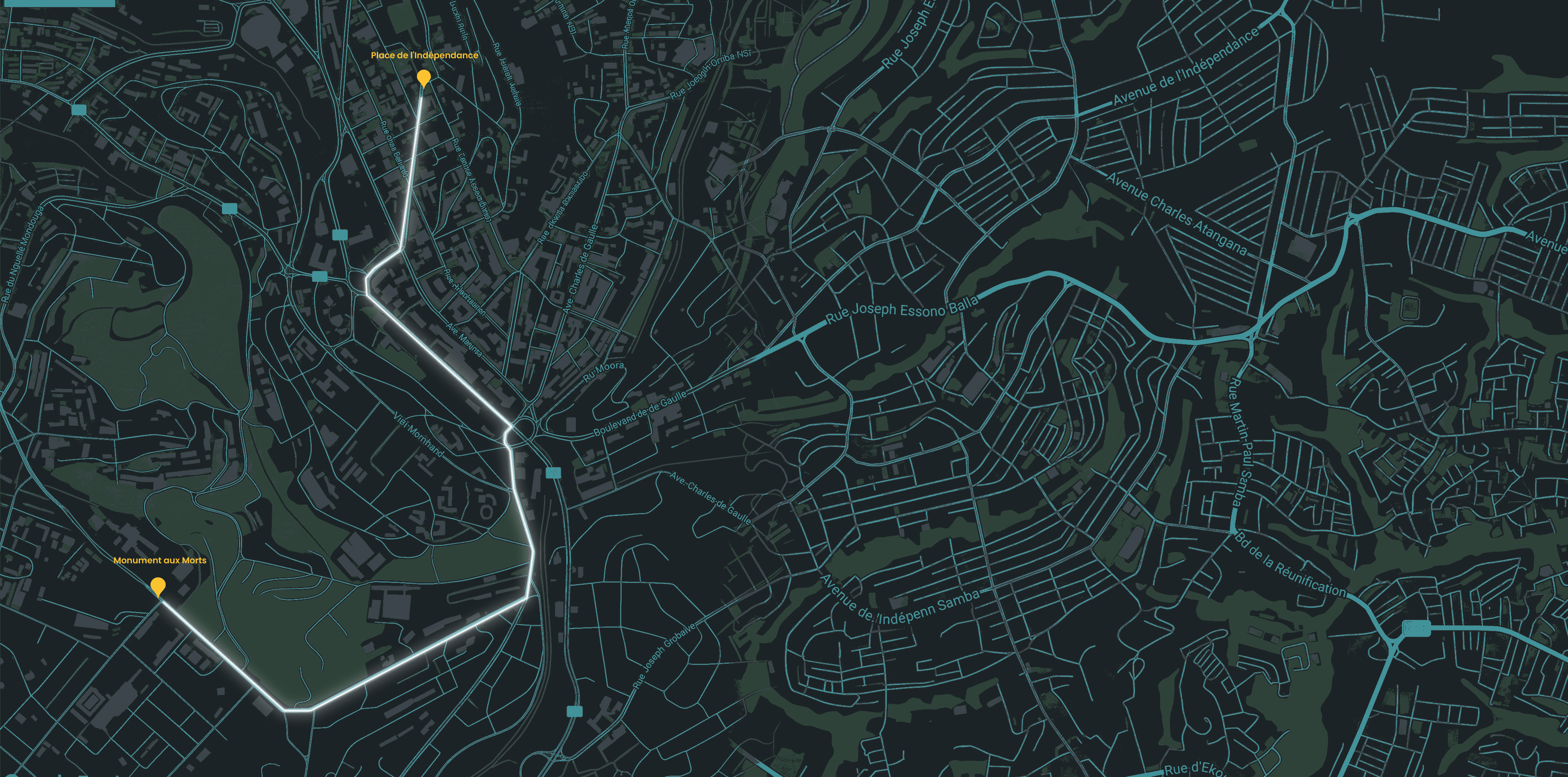 Yaoundé Itinerary Map